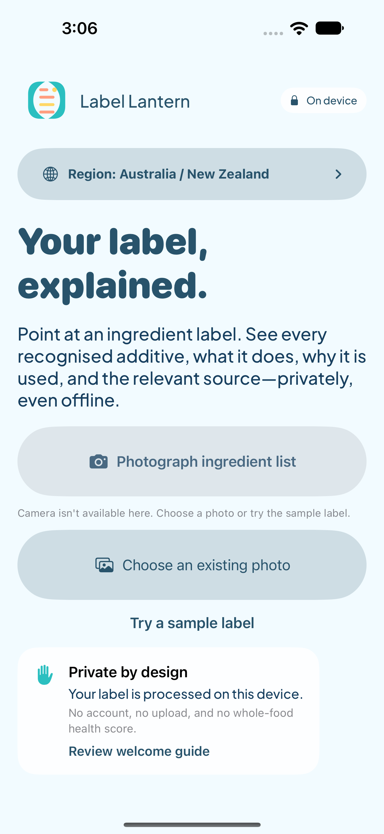 Label Lantern scanner home
